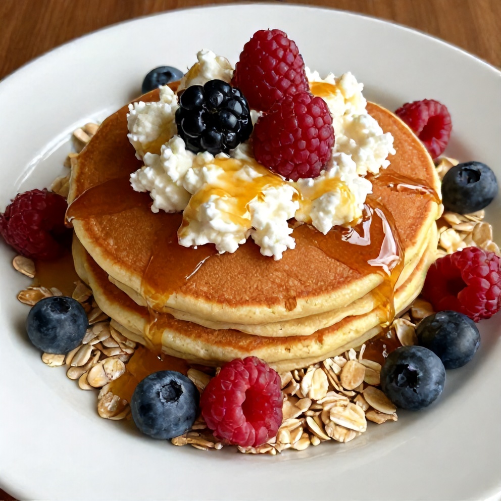 Easy Protein Pancakes with Cottage Cheese and Oats