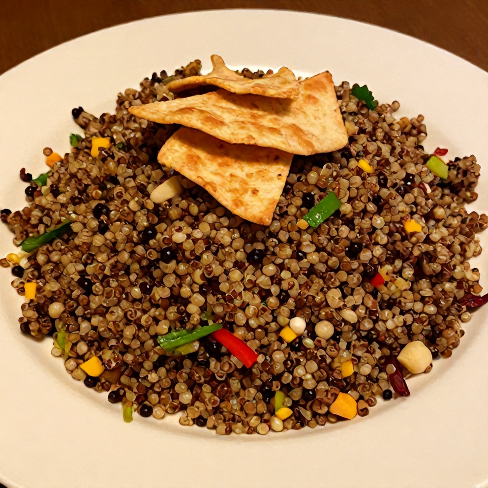 Plated Quinoa Tabbouleh Salad with lemon dressing