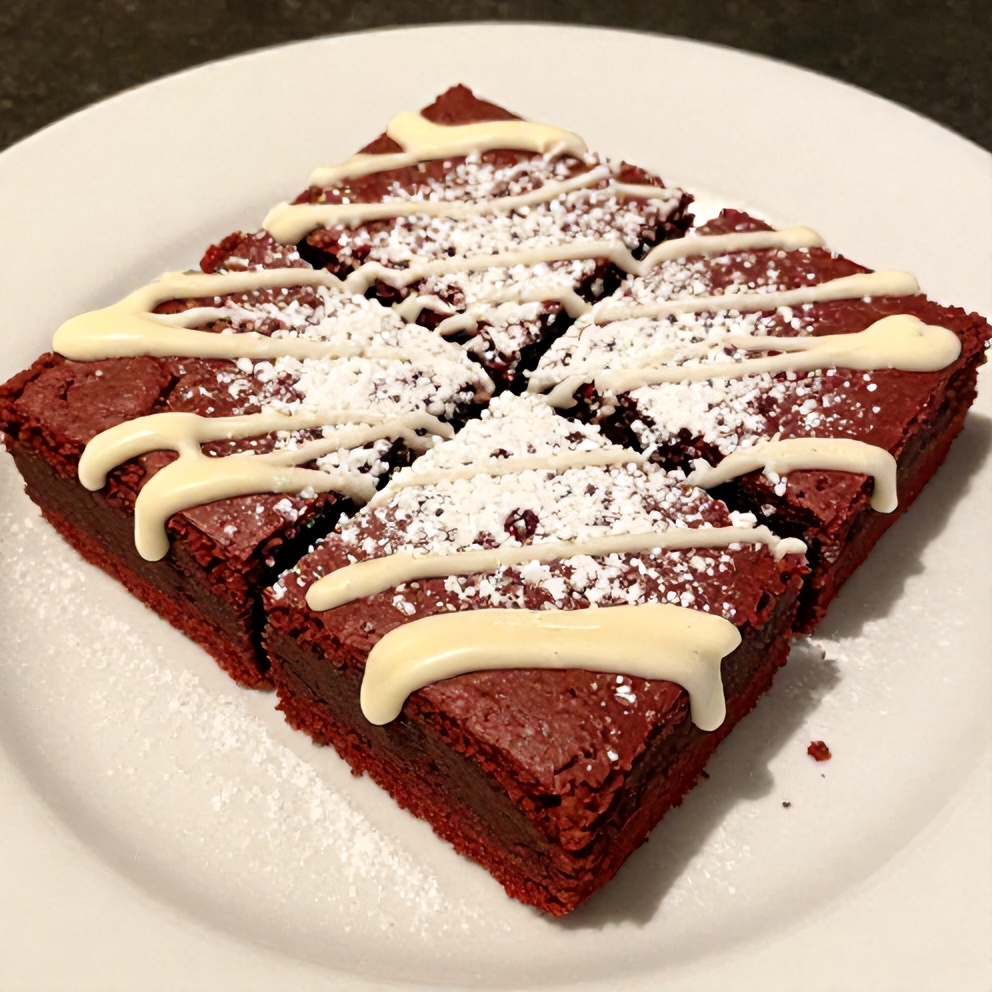 Red Velvet Brownies on a Platter