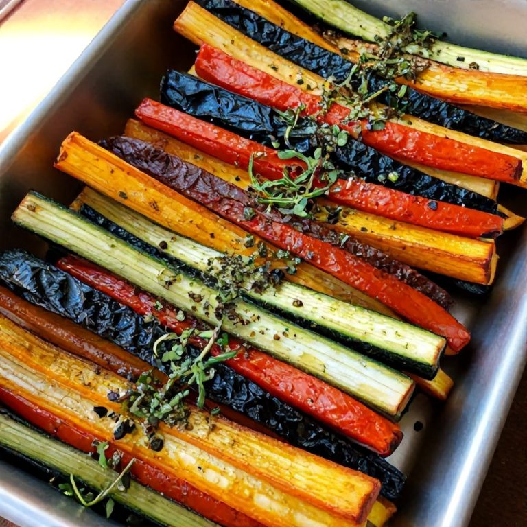 easy roasted rainbow vegetables