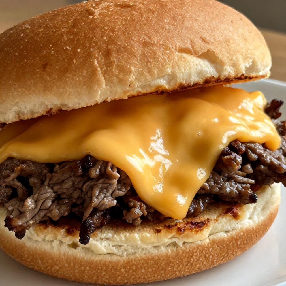 Easy Slow Cooker Beef and Cheddar Sandwiches