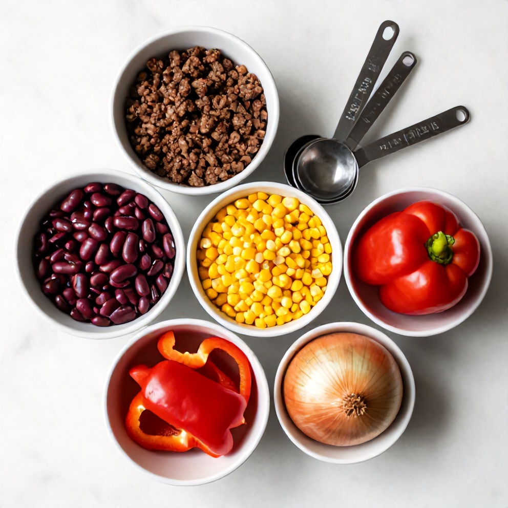 Ingredients for Easy Slow Cooker Cowboy Casserole