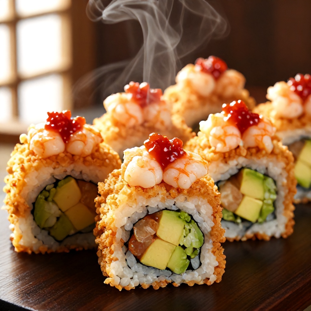 Easy Spicy Shrimp Sushi Stacks