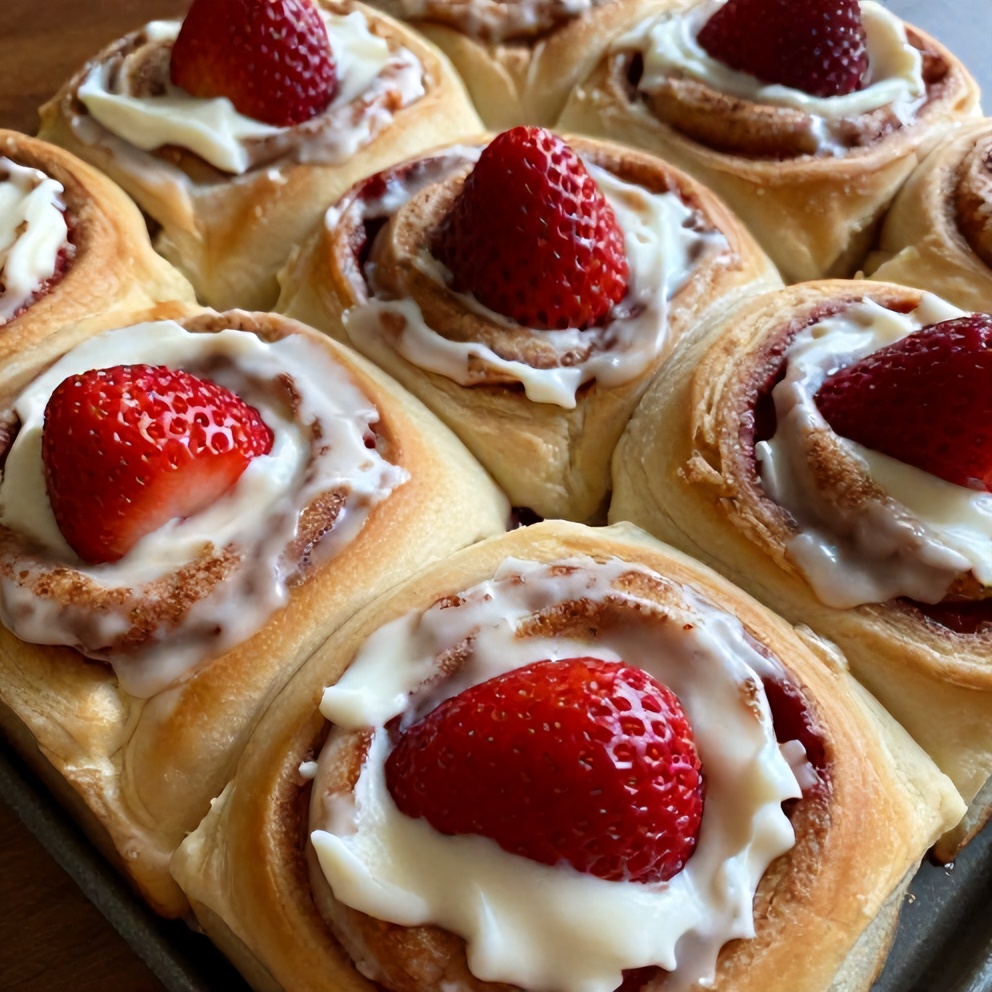 Easy Strawberry Cinnamon Rolls