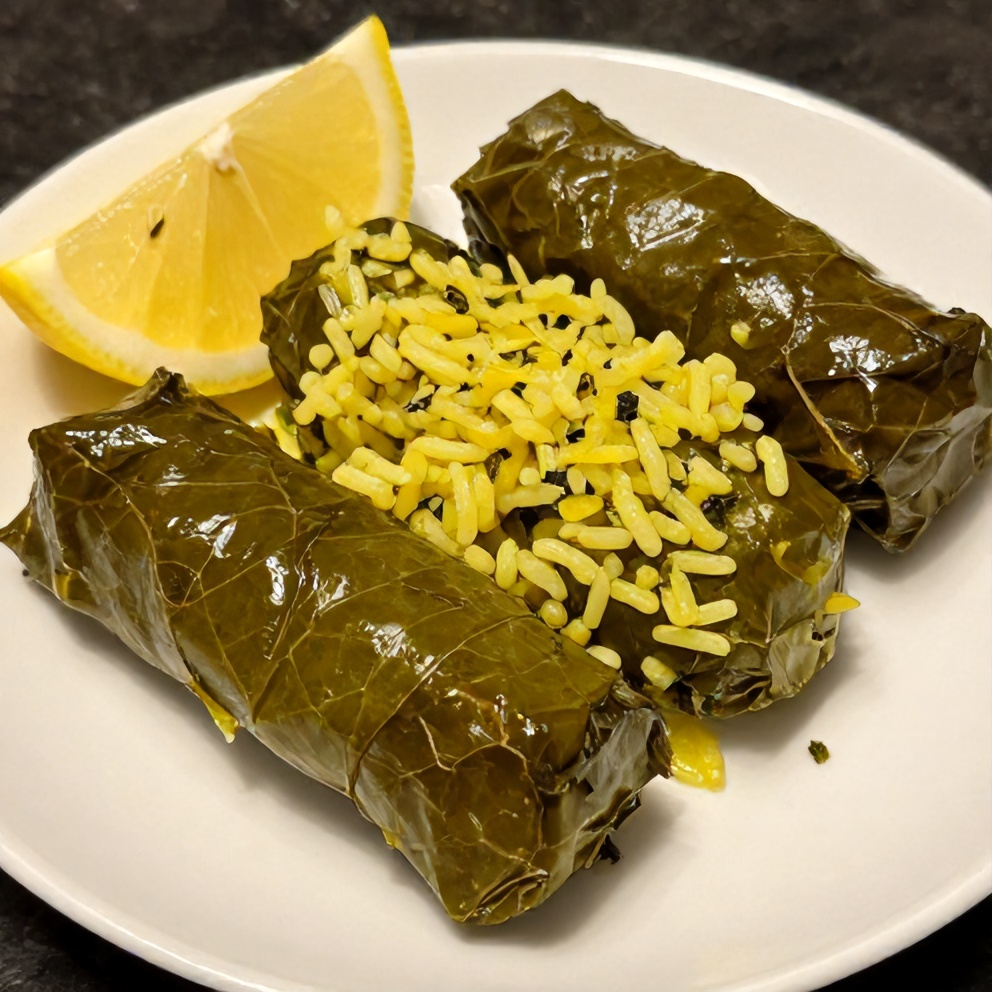 Plated Easy Stuffed Grape Leaves