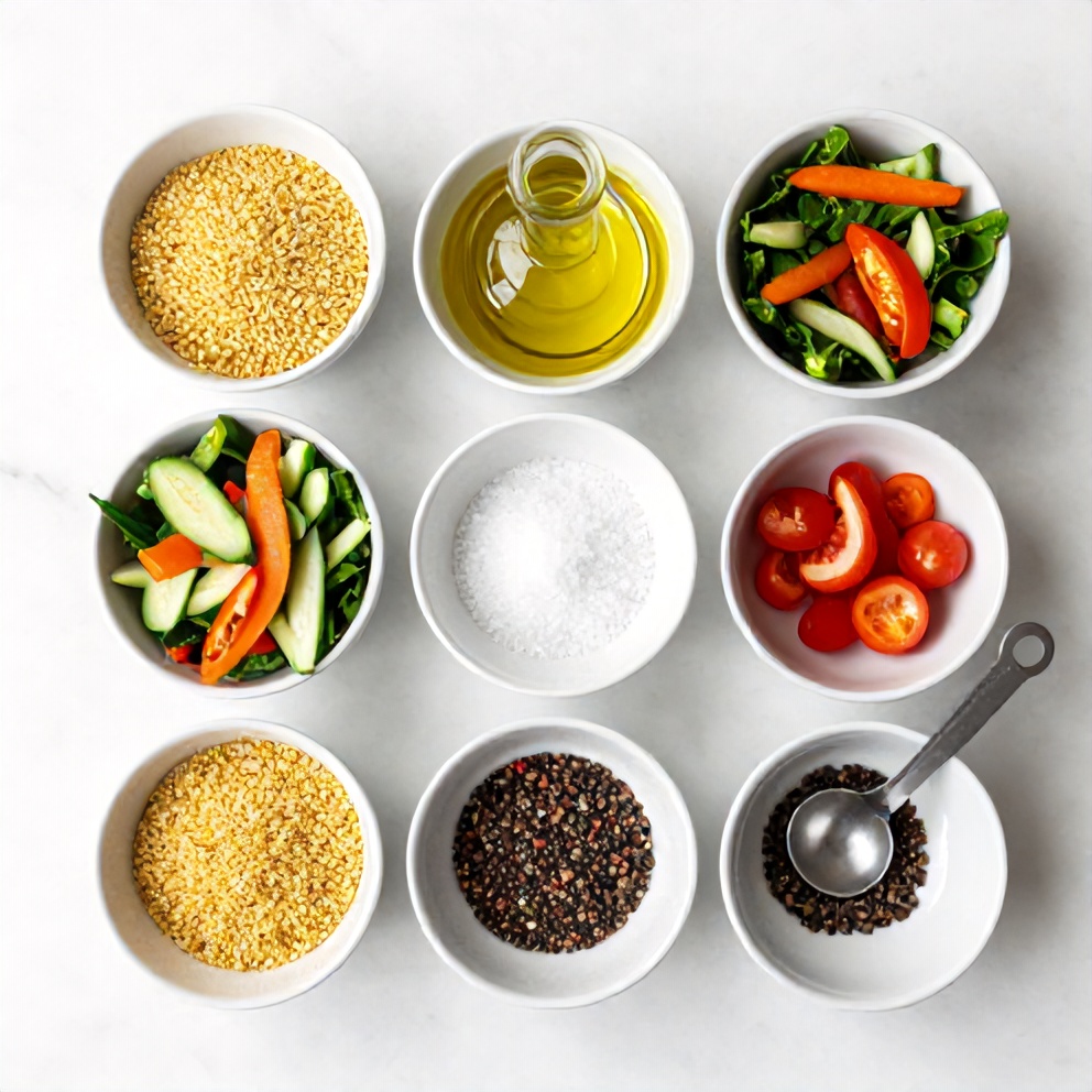 Raw Ingredients for Summer Farro Salad