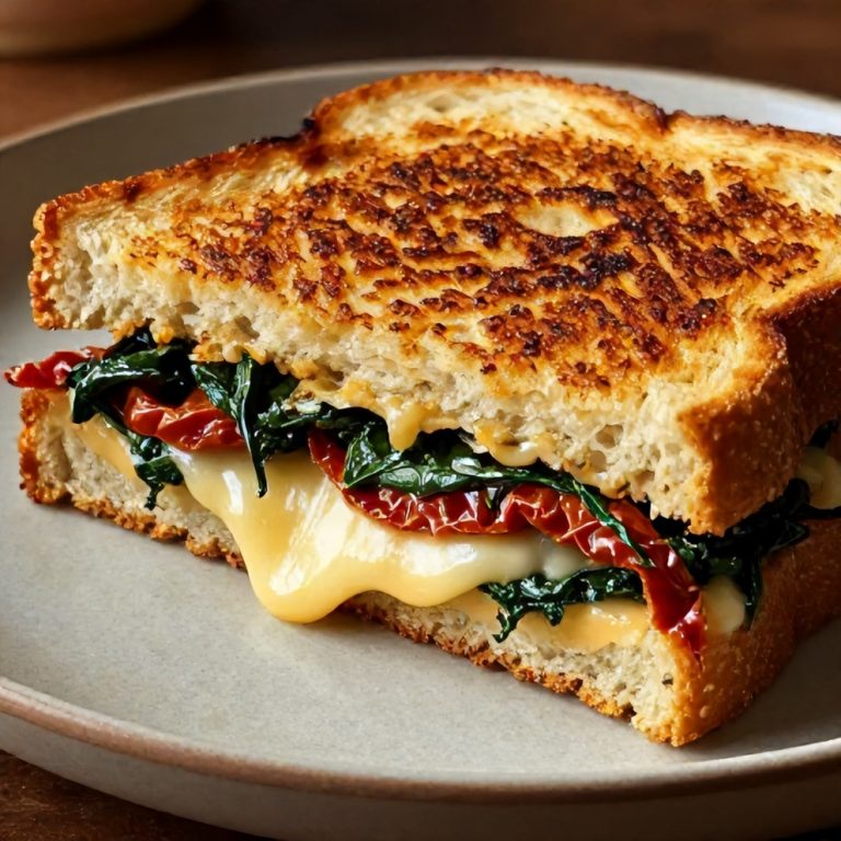 easy sun-dried tomato spinach grilled cheese