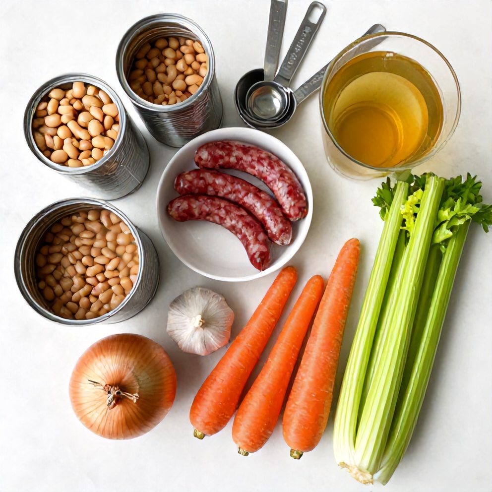 Raw Ingredients for Easy Tuscan White Bean Soup