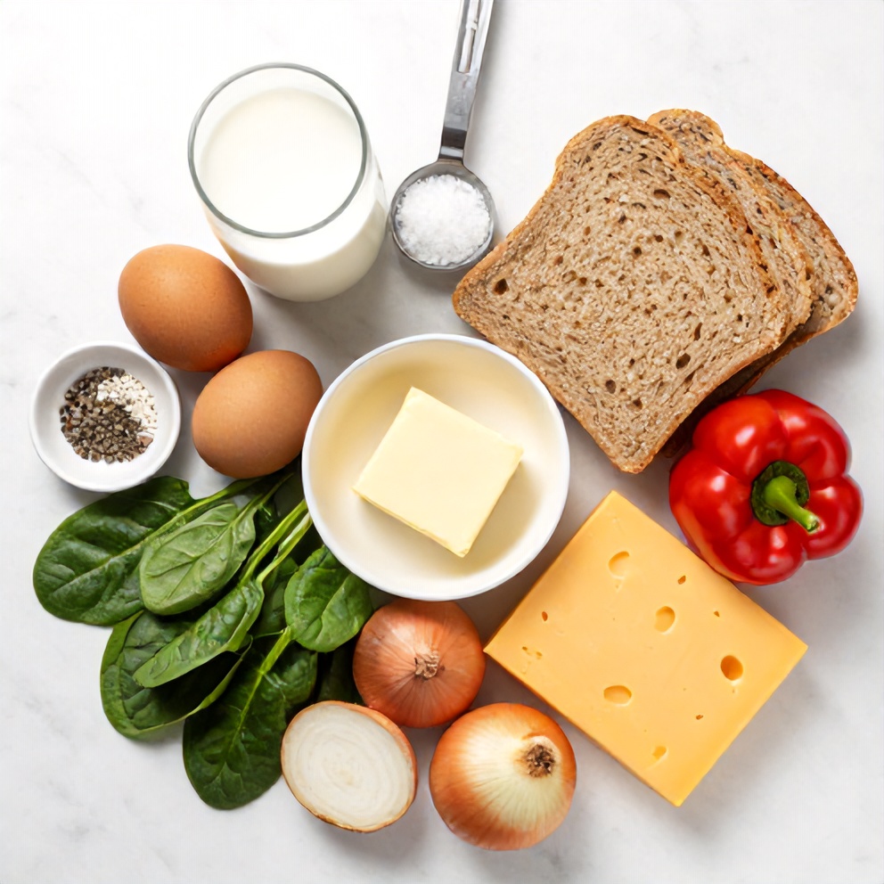 Raw Ingredients for Veggie Scrambled Eggs