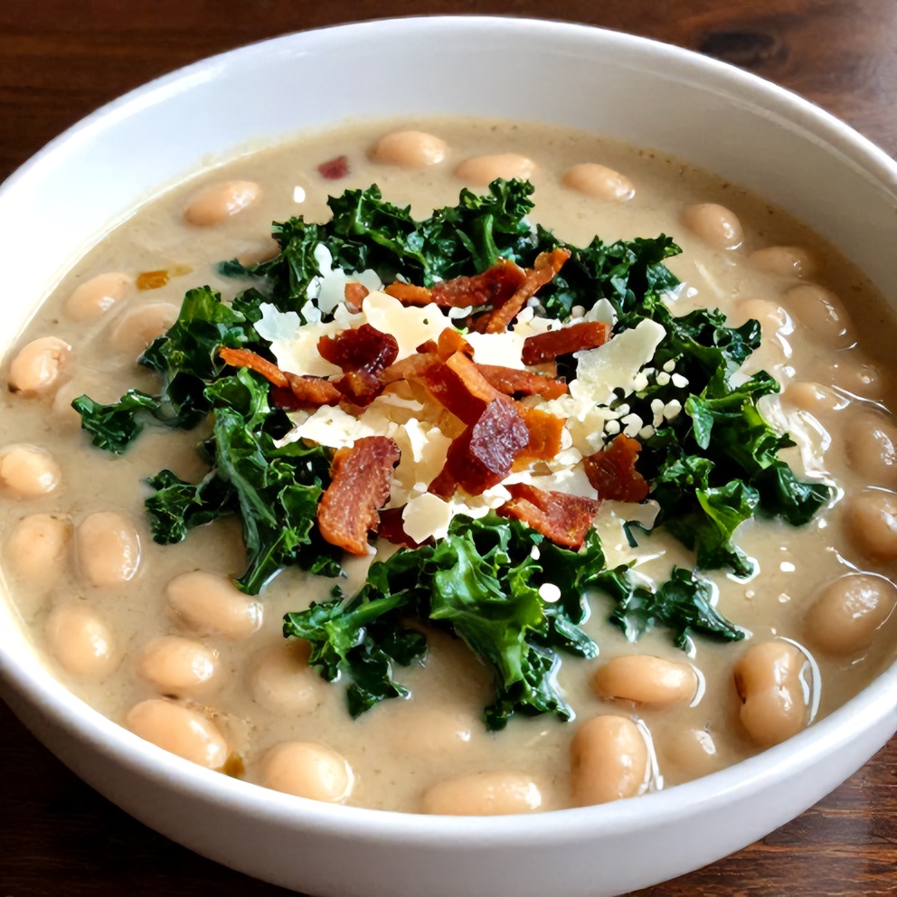 Bowl of White Bean Kale Soup