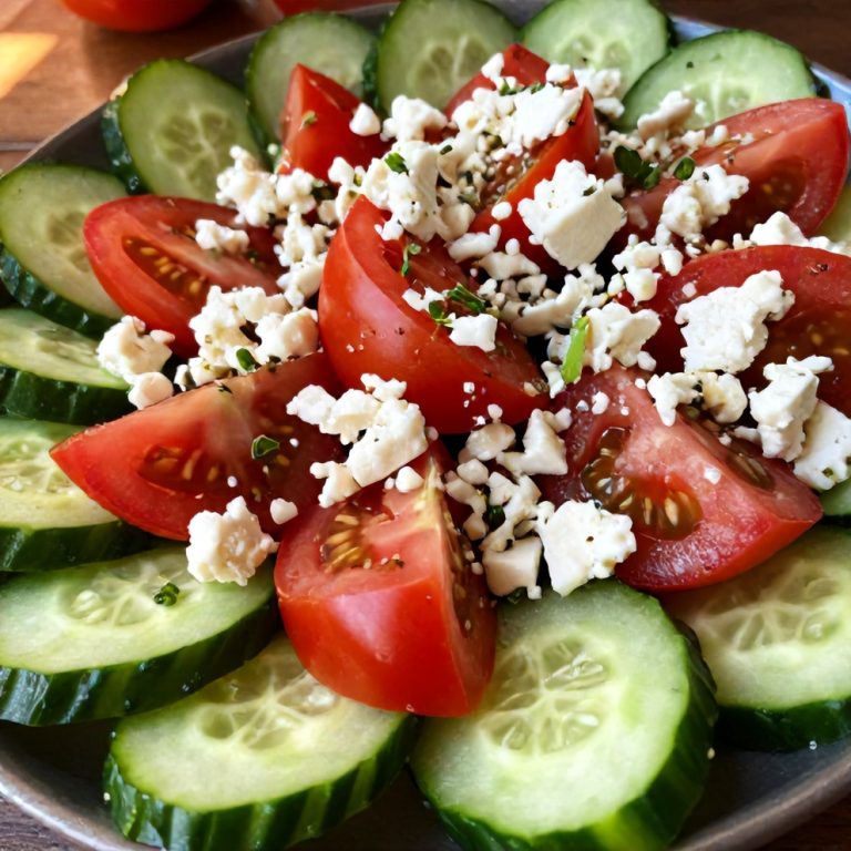 fresh cucumber tomato feta salad