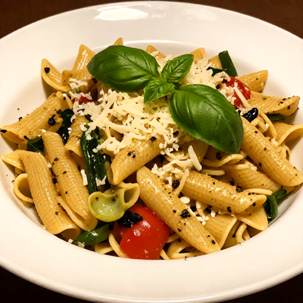 Plated Fresh Italian Pasta Salad