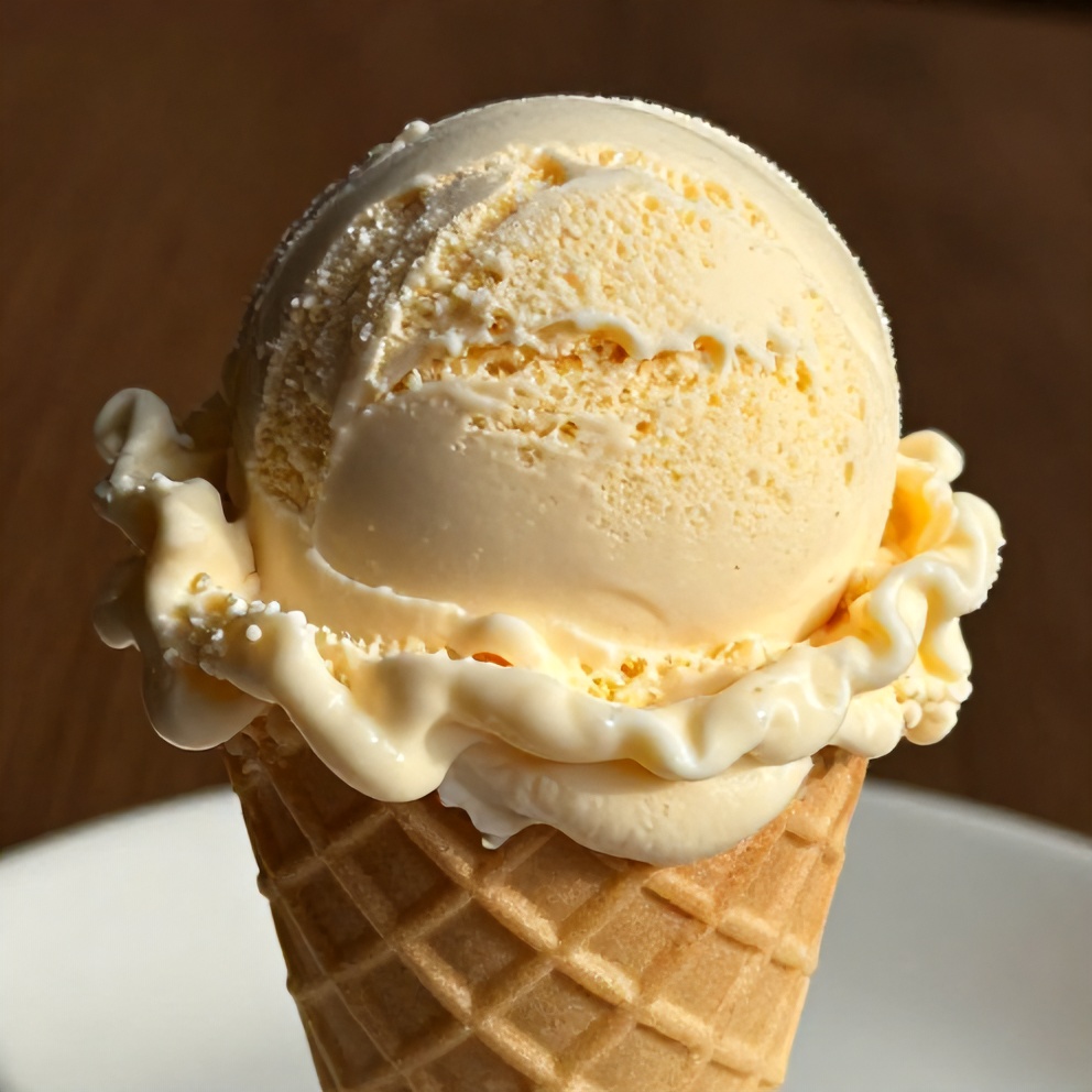 Honey Lavender Ice Cream on a Cone