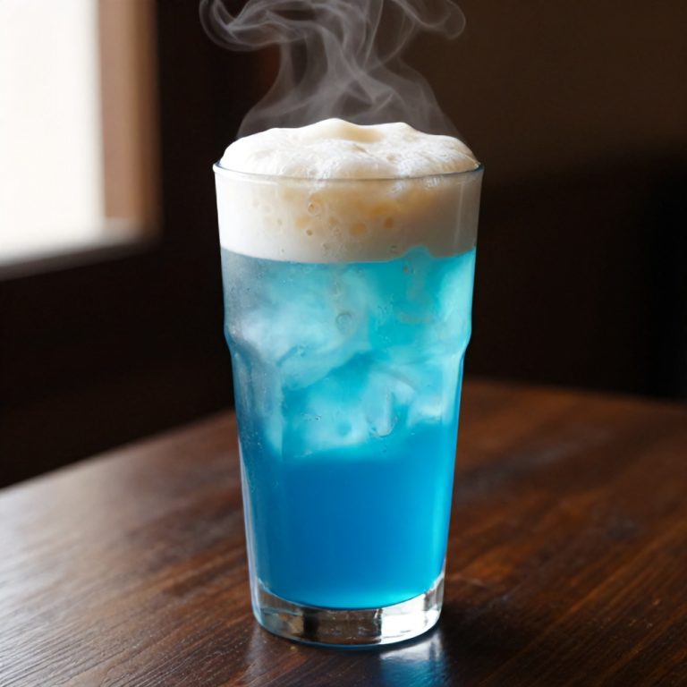 iced blue tea latte