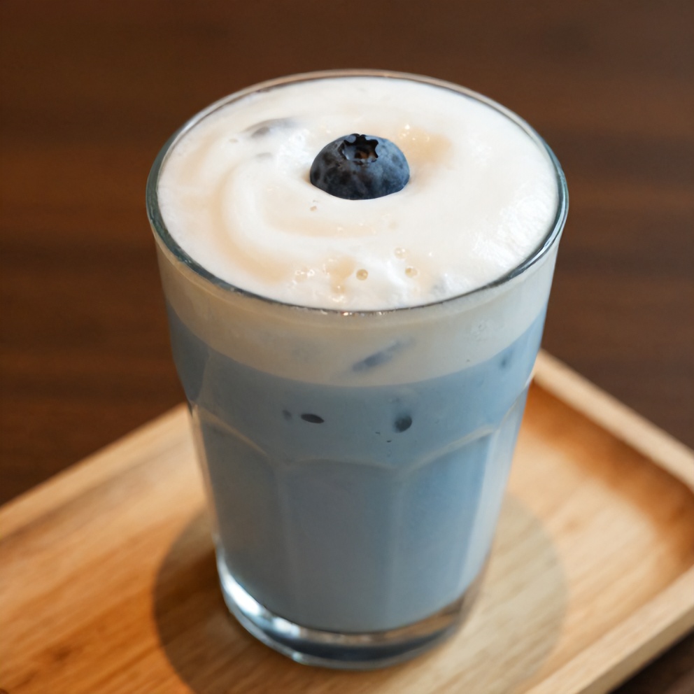 Iced Blue Tea Latte with Vanilla Cold Foam