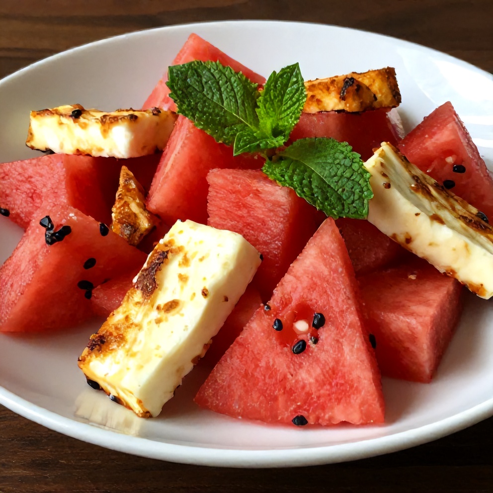 Keto Halloumi Watermelon Salad