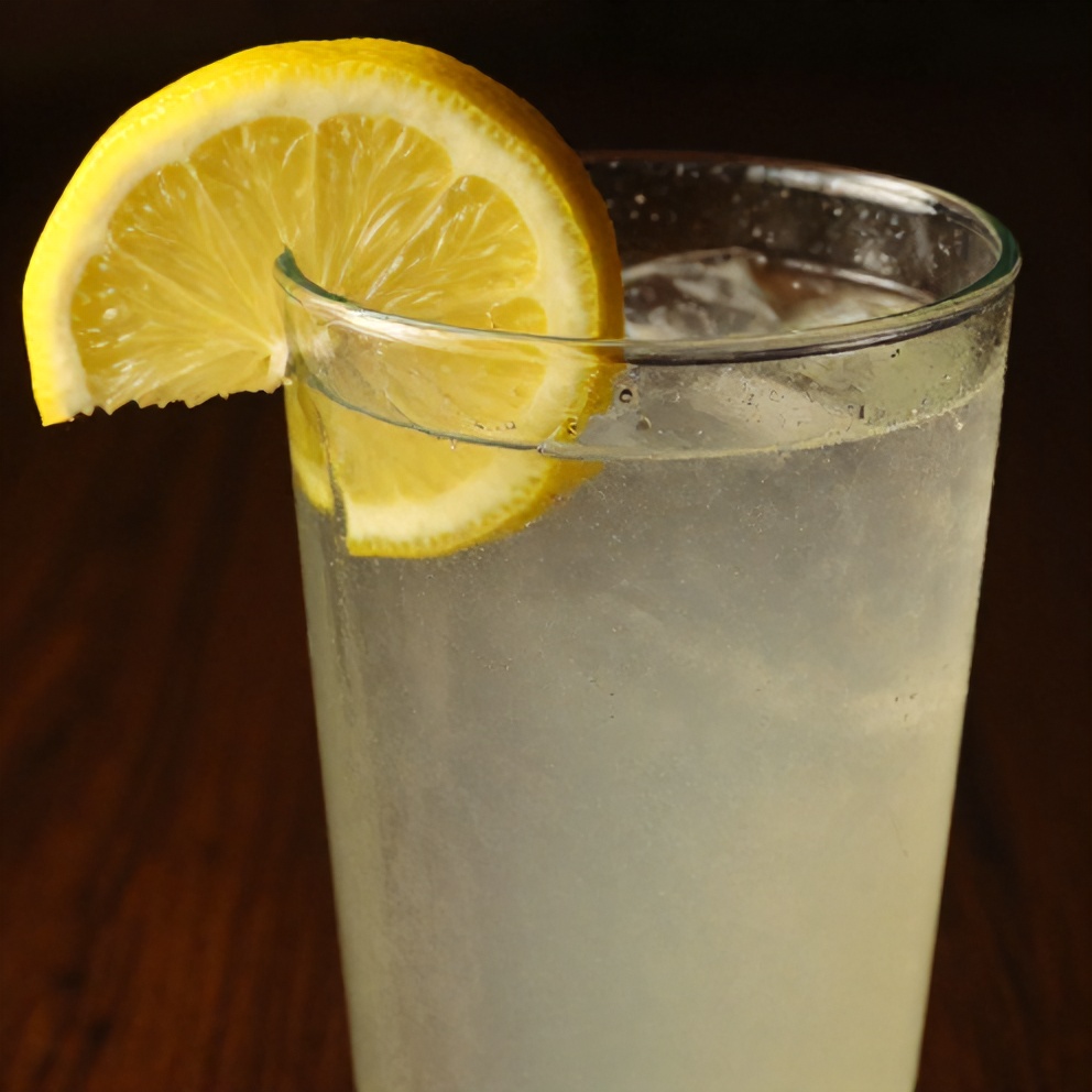 Lemon Ginger Wellness Water with a lemon slice garnish