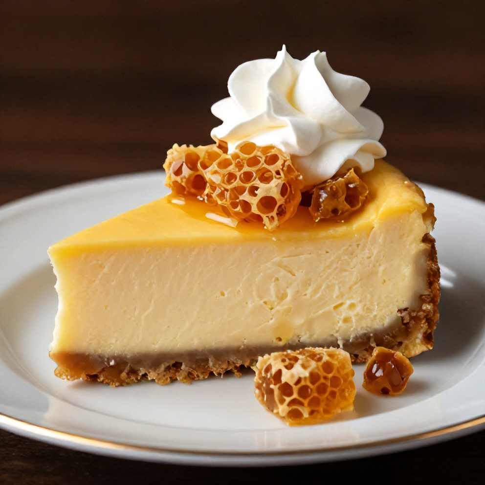 Lemon Lavender Cheesecake with Honeycomb Topping