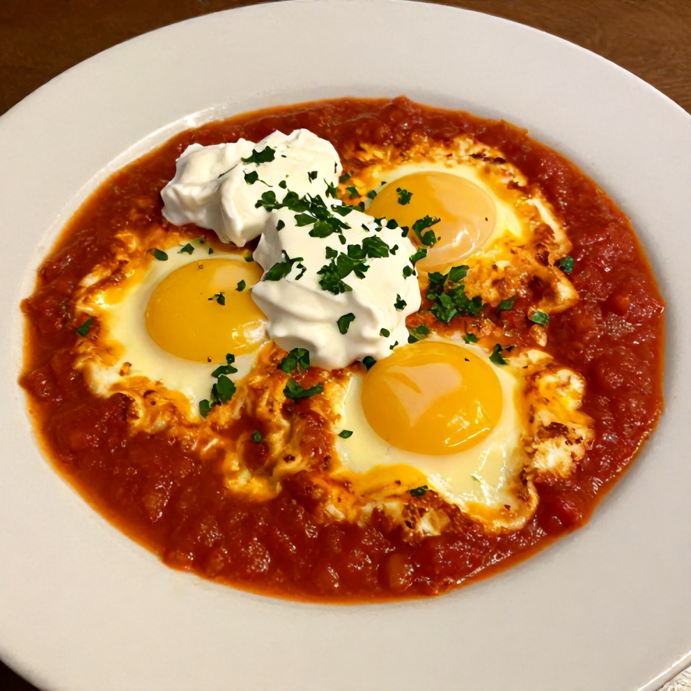 Mediterranean Baked Eggs Final Dish