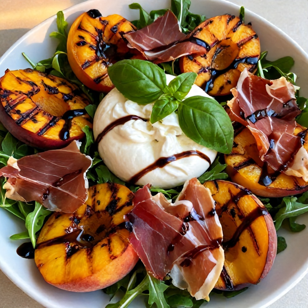 Mediterranean Grilled Peach Salad