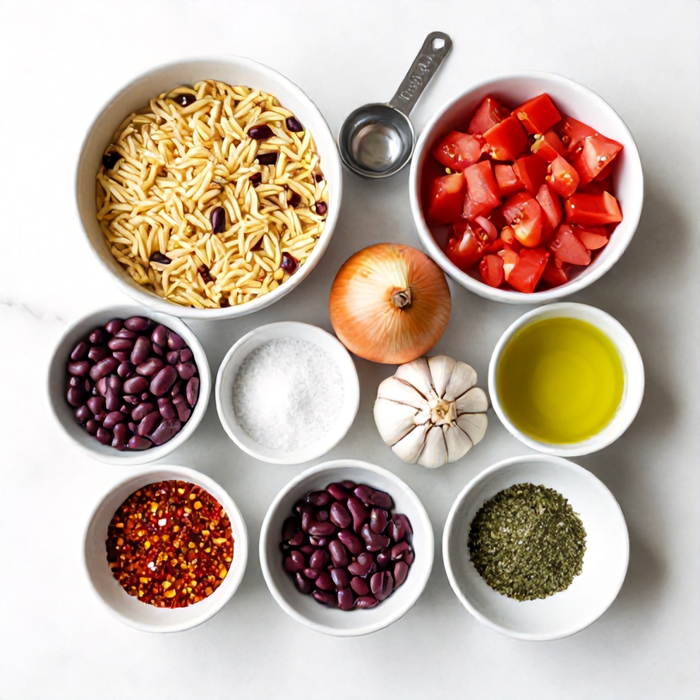 Mediterranean Orzo and Beans Ingredients