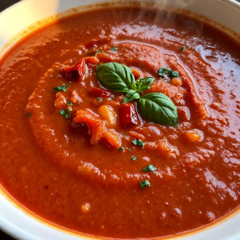 Mediterranean Tomato and Roasted Pepper Soup