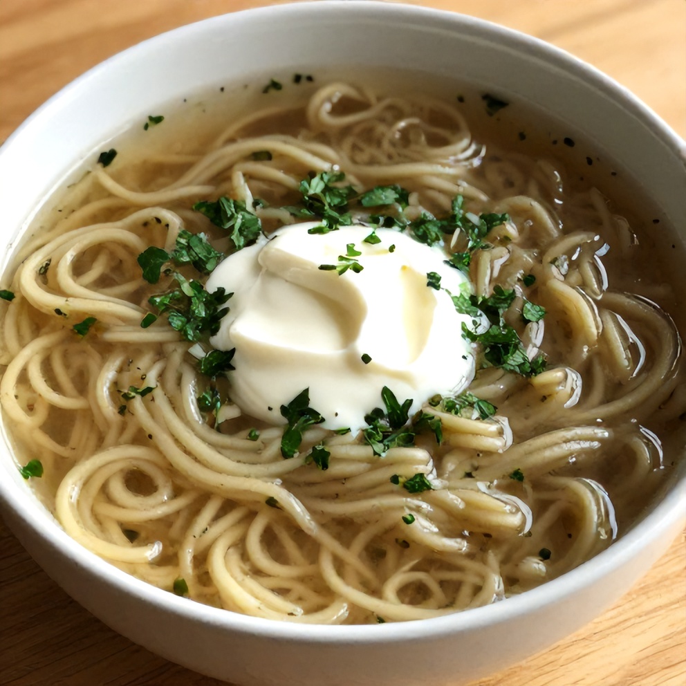 Persian Noodle Soup Ready to Serve
