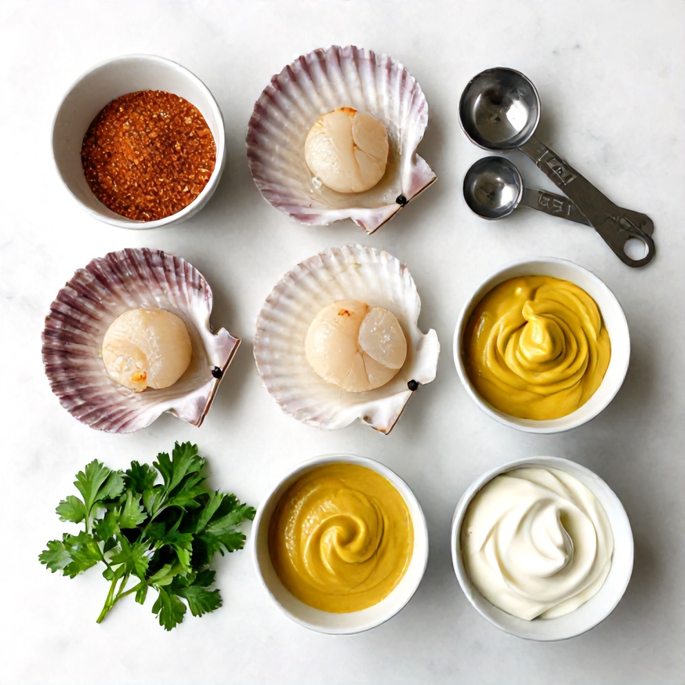 Raw Ingredients for Quick Cajun Scallops