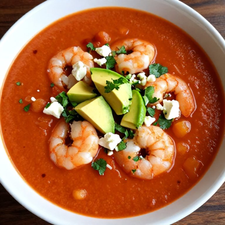 refreshing summer gazpacho with shrimp