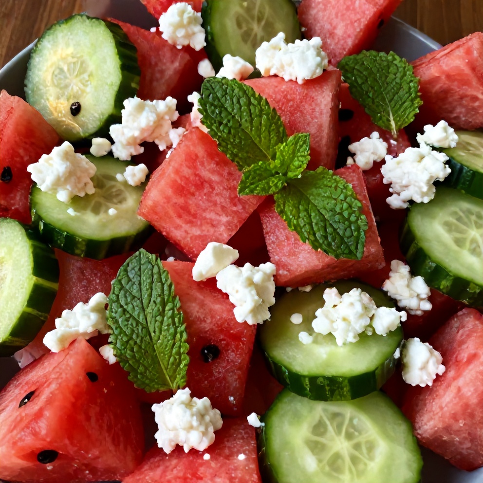 Watermelon Cucumber Salad