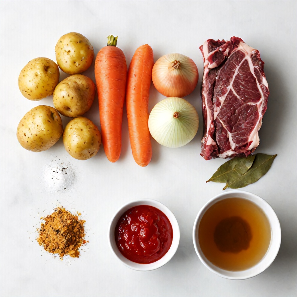 Raw Ingredients for Slow Cooker Chuck Roast