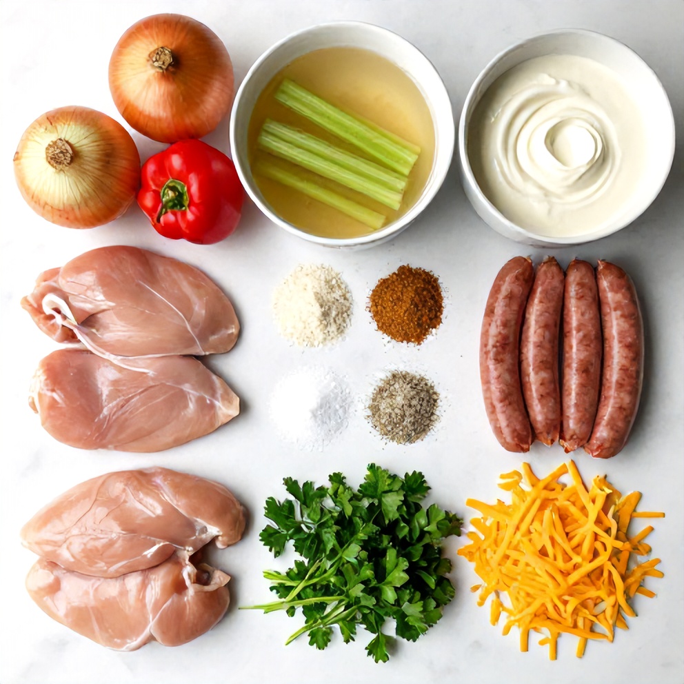 Raw Ingredients for Southern Chicken Bog