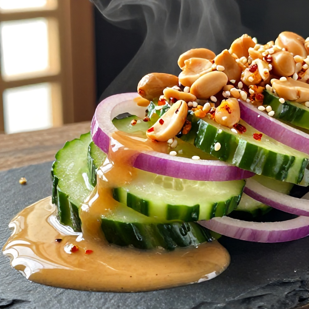 spicy peanut cucumber salad