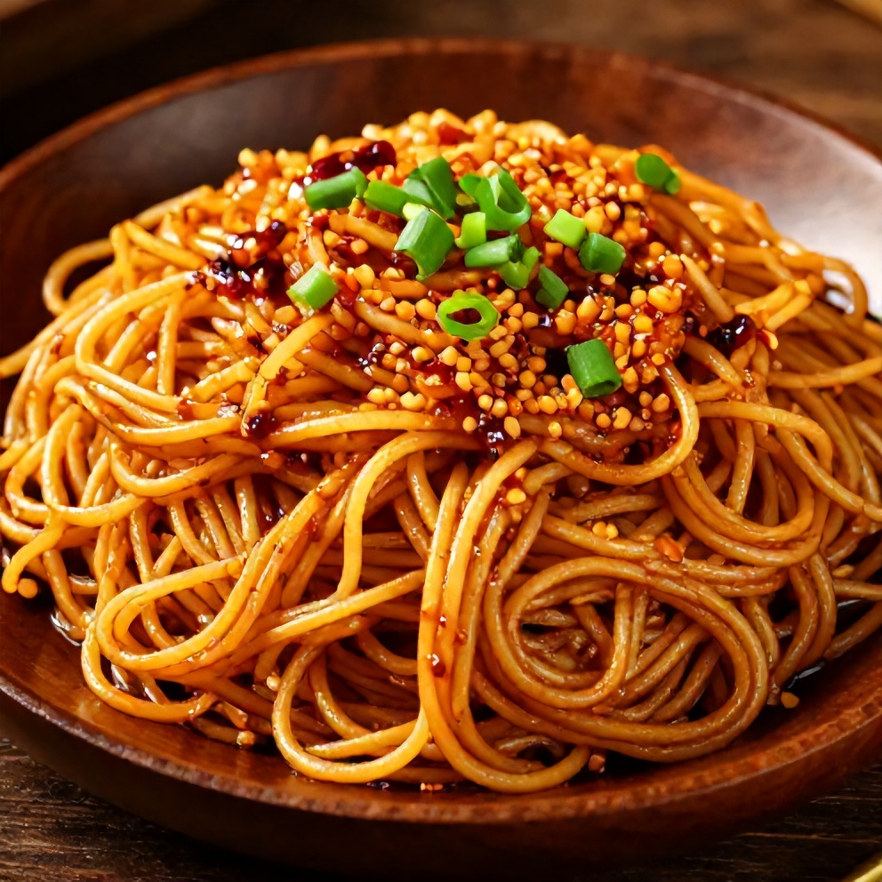 Spicy Potato Noodles with Garlic and Chili Sauce