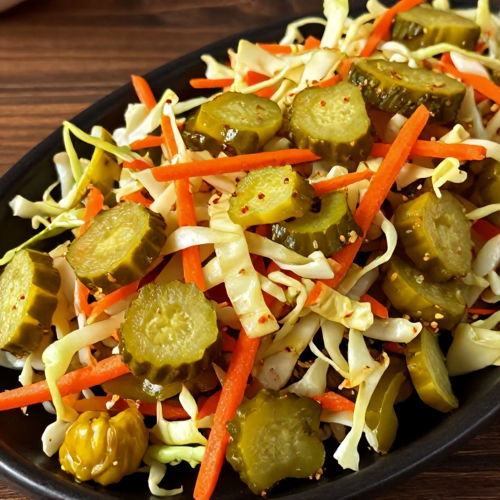 sweet and spicy pickle slaw