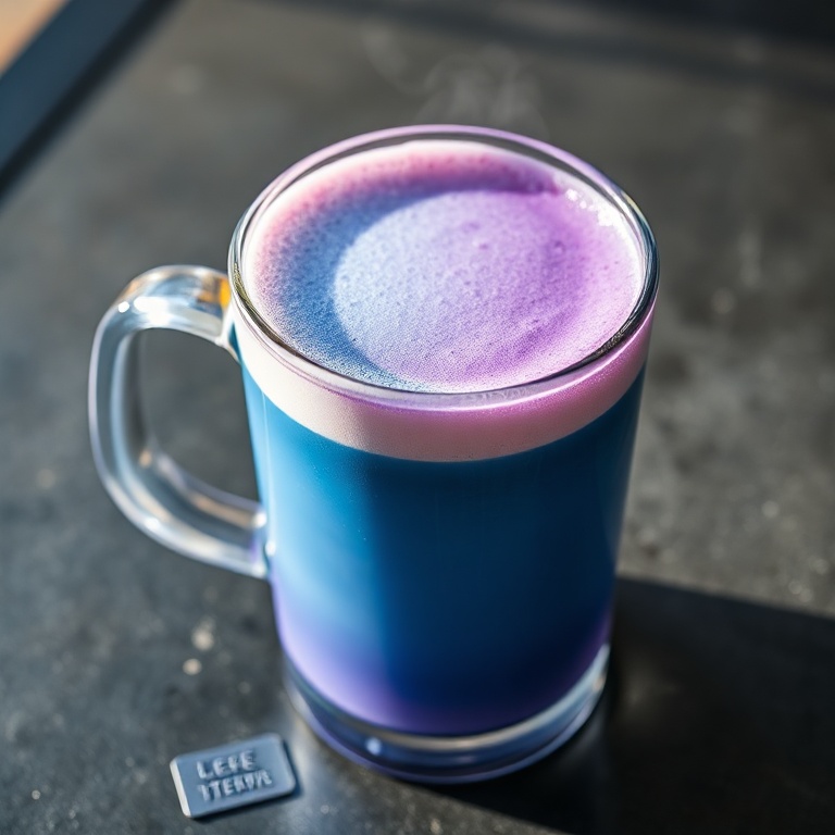vibrant blue tea latte