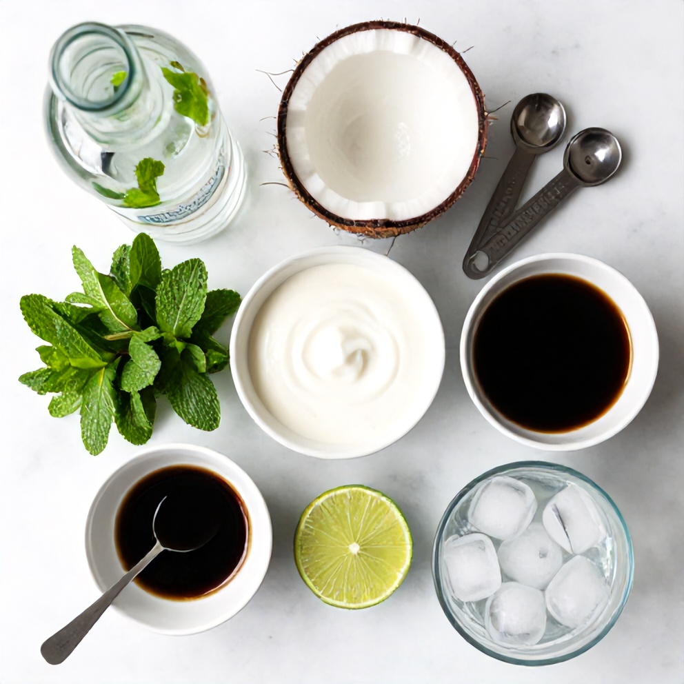 Raw ingredients for White Christmas Mojito