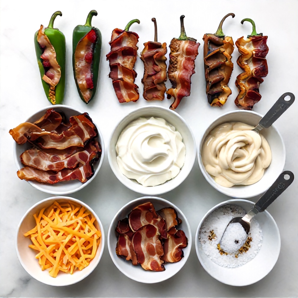 Raw Ingredients for Air Fryer Bacon-Wrapped Jalapeño Poppers