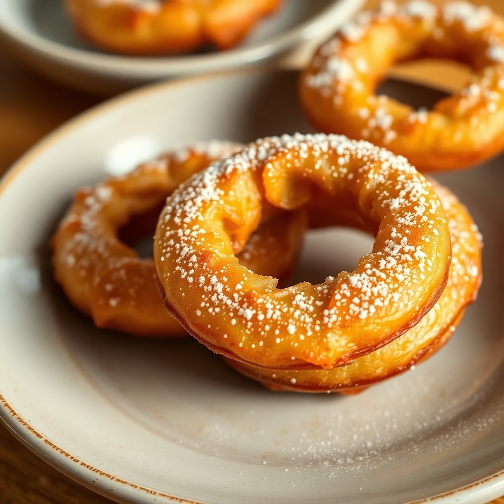 Plated Air Fryer Cinnamon Apple Rings