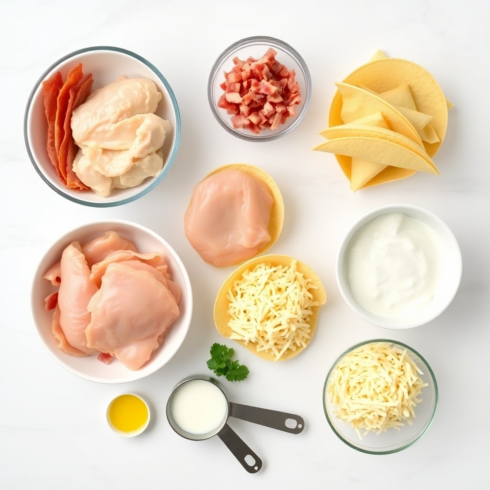 Raw Ingredients for Baked Chicken Bacon Ranch Tacos