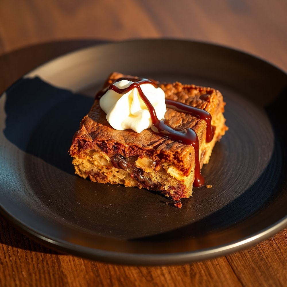 A slice of banana bread brownie on a plate