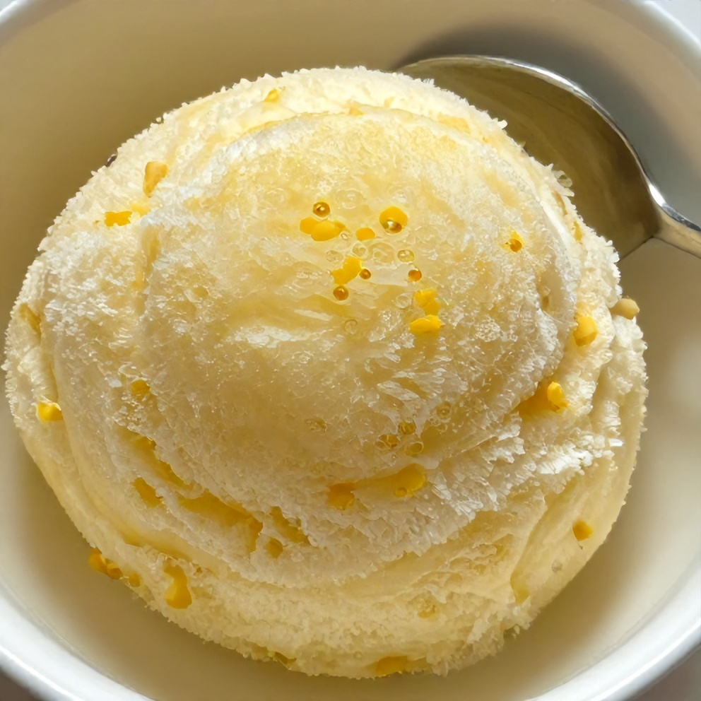 Basil Lemon Granita served in a glass