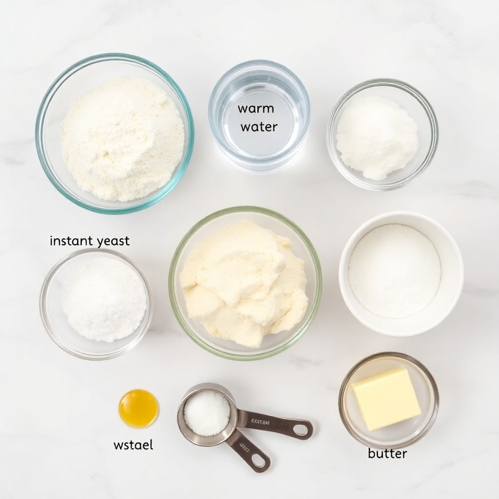 Pretzel bites ingredients on a marble counter