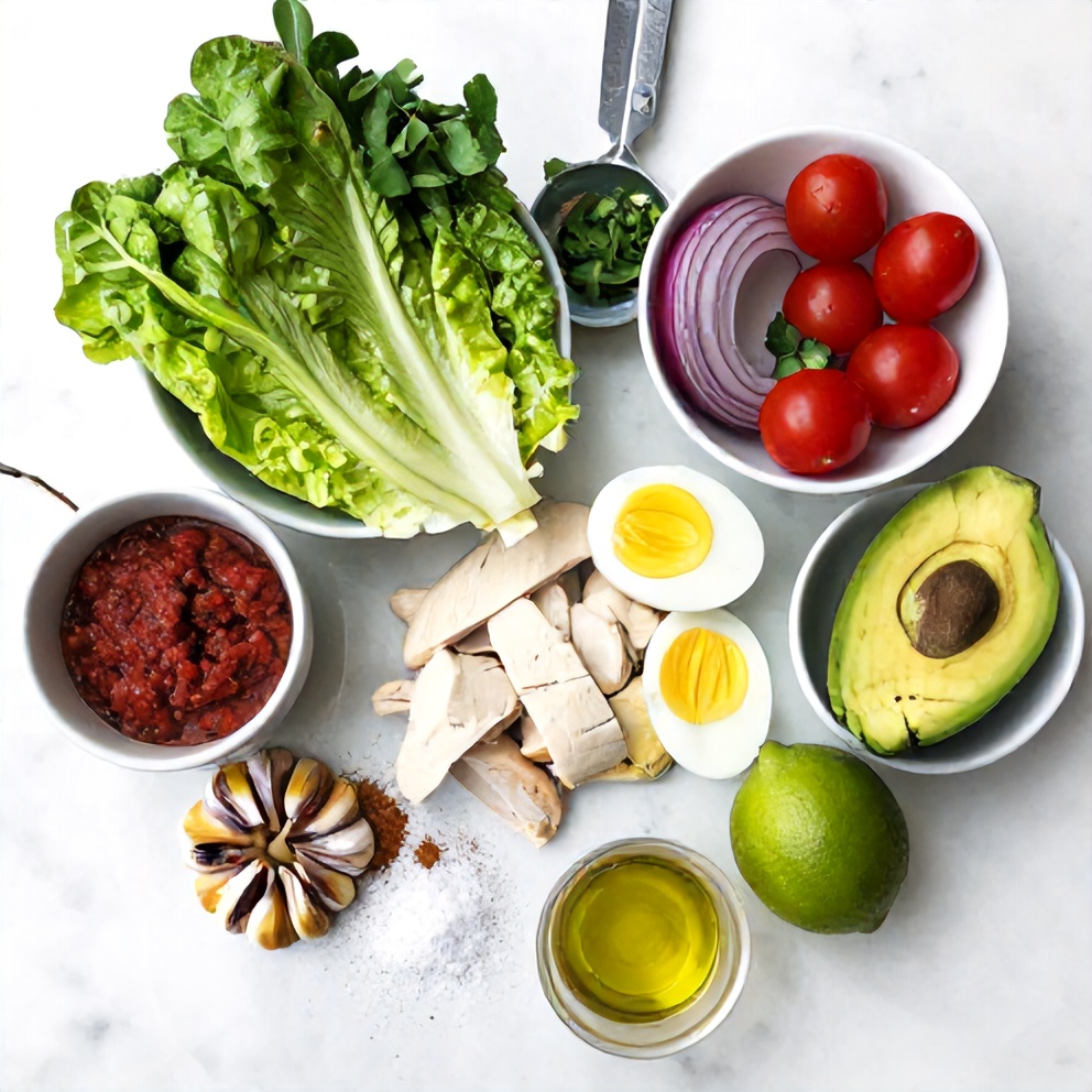 Raw Ingredients for Chipotle Chicken Cobb Salad