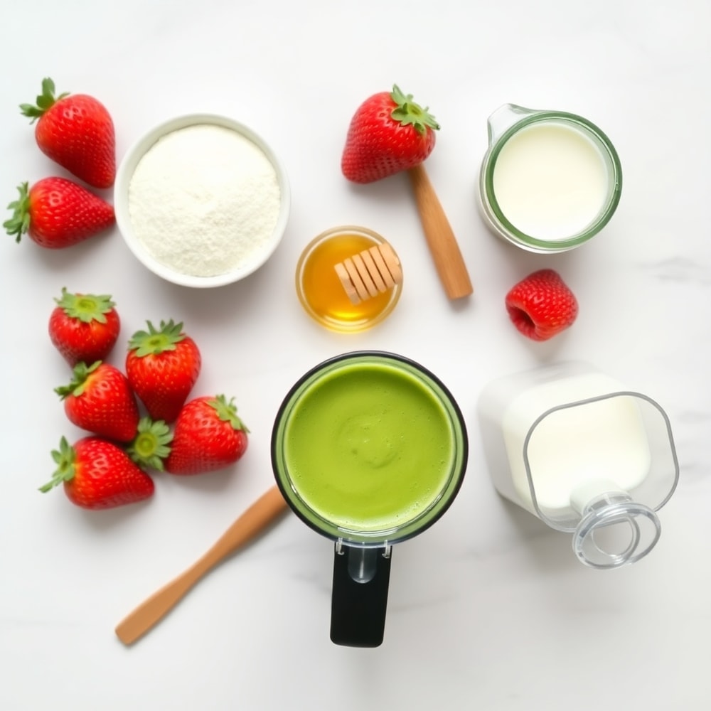 Strawberry Matcha Latte Ingredients