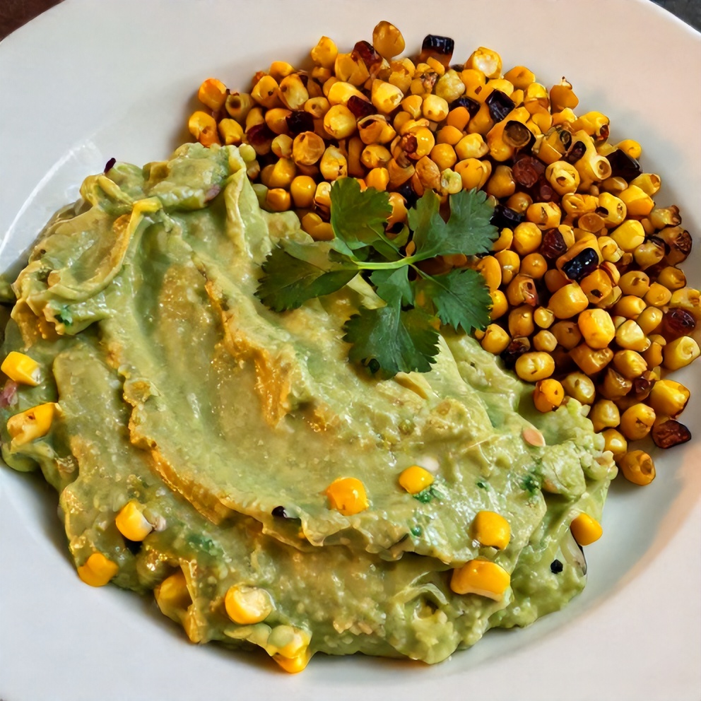 Creamy Avocado Dip with Grilled Corn Salad