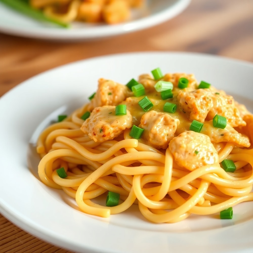 Creamy Cajun Chicken Rotini on Plate