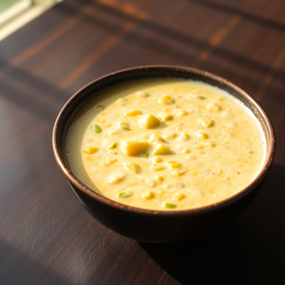 Creamy Roasted Hatch Green Chile Corn Chowder