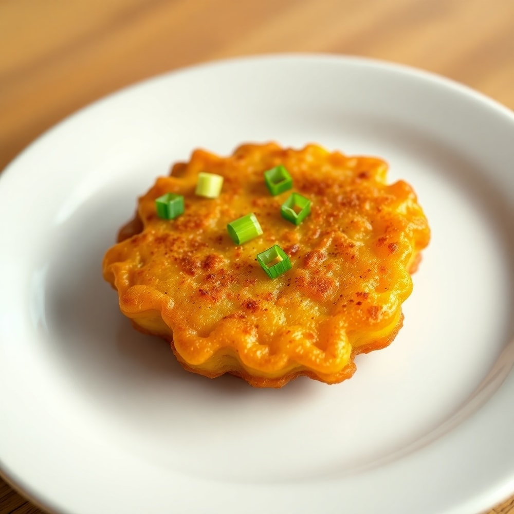 Plated Amish Cinnamon Flop with green onions