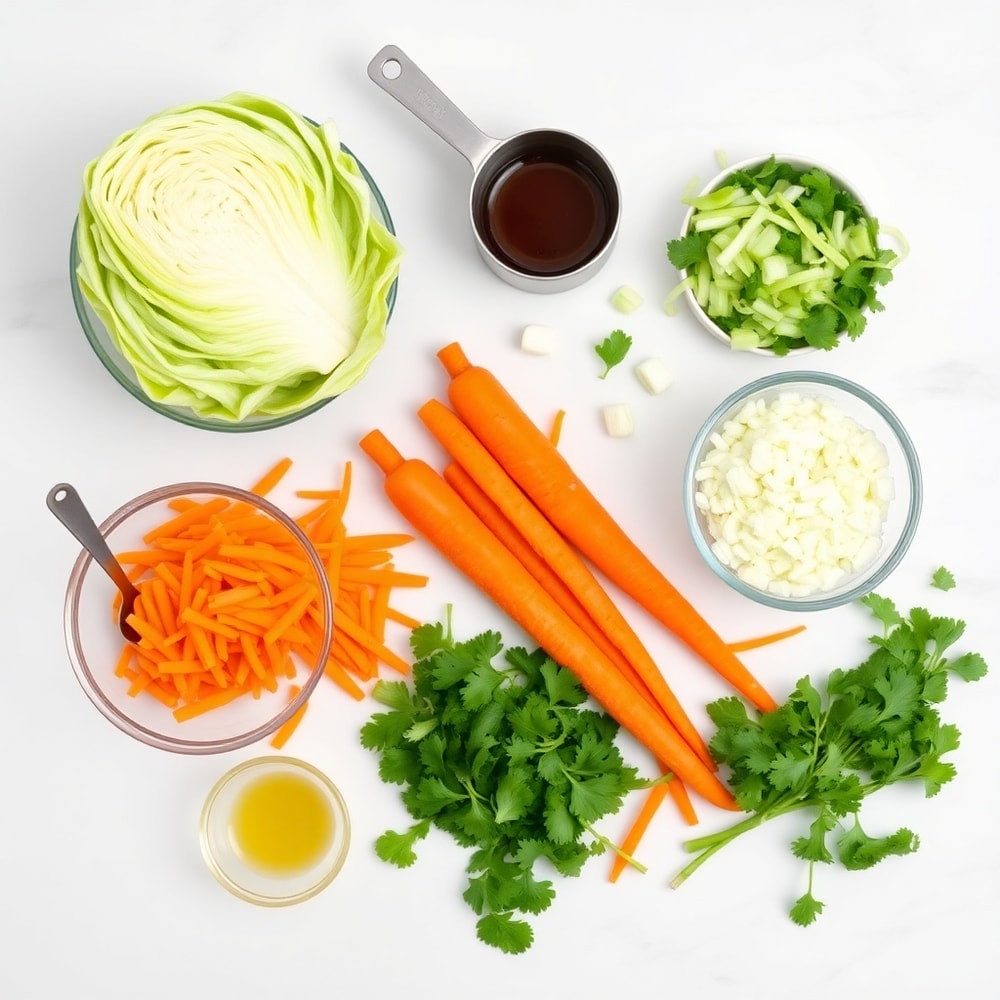Raw ingredients for Crispy Asian Slaw